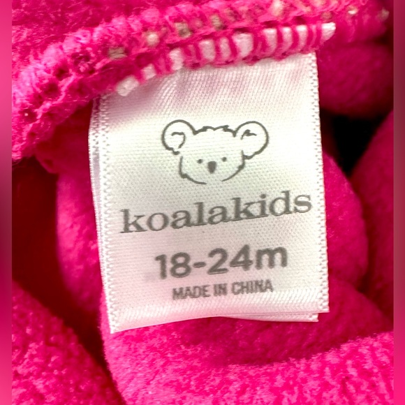 Koala Kids 18-24M Winter Hat & Mittens Set – Tan Reindeer/Deer Knit Fleece Lined - Picture 6 of 7